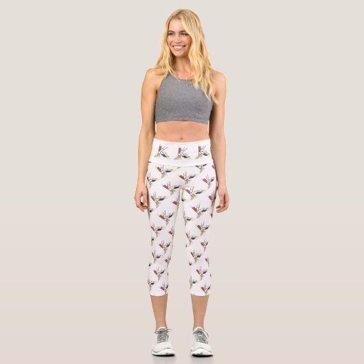 Prachtvolle Neoplastik Art Monogramm. Buchstabe K Capri Leggings (Vorderseite)