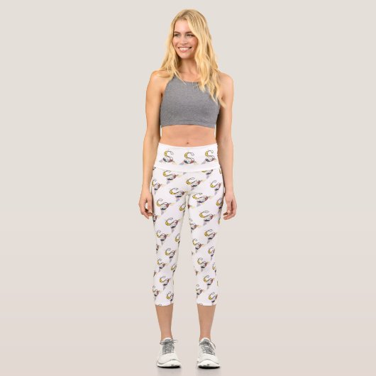 Prachtvolle Neoplastik Art Monogramm. Buchstabe S Capri Leggings (Vorderseite)