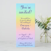Prachtvolle Pastel-Rainbow-Hochzeit Einladung (Stehend Vorderseite)