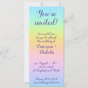 Prachtvolle Pastel-Rainbow-Hochzeit Einladung