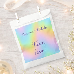 Prachtvolle Pastel-Rainbow-Hochzeit Geschenktütchen