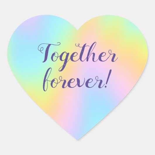 Prachtvolle Pastel-Rainbow-Hochzeit Herz-Aufkleber (Vorderseite)