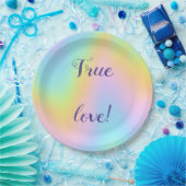 Prachtvolle Pastel-Rainbow-Hochzeit Pappteller (Party)
