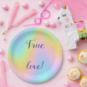 Prachtvolle Pastel-Rainbow-Hochzeit Pappteller (Party)