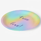 Prachtvolle Pastel-Rainbow-Hochzeit Pappteller (Schrägansicht)