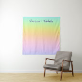 Prachtvolle Pastel-Rainbow-Hochzeitsszene Foto Hin Wandteppich (Beispiel)