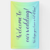 Prachtvolle Pastel Rainbow Wedding "Welcome" Banner (Vertikal)