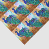 Prachtvolle Pfau-Alkohol-Tinte Seidenpapier (Ausschnitt)