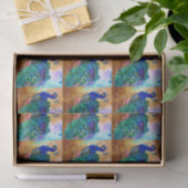 Prachtvolle Pfau-Alkohol-Tinte Seidenpapier (Geschenk)