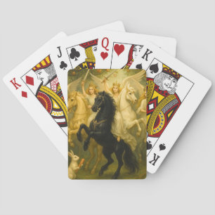 Prachtvolle Pferde und Schutzengel Spielkarten