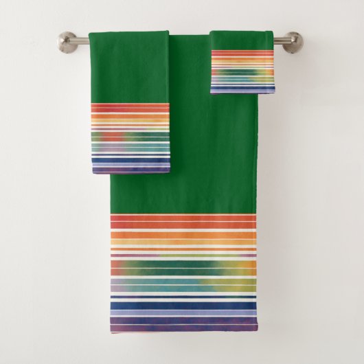 Prachtvolle Regenbogenstreifen Badhandtuch Set (Insitu)