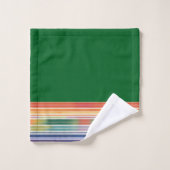 Prachtvolle Regenbogenstreifen Badhandtuch Set (Waschlappen)
