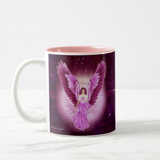 Prachtvolle rosa Saphir-Engels-Tasse Zweifarbige Tasse (Links)