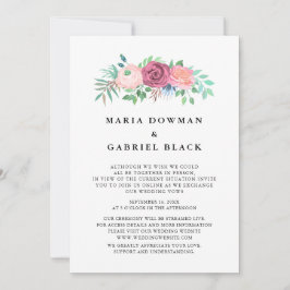 Prachtvolle Rose Typografie Virtual Wedding Zeremo Einladung