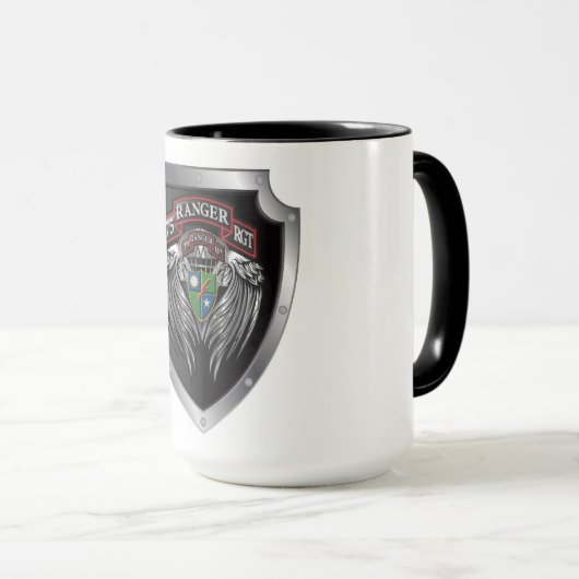Prachtvoller 1. Bat 75. Ranger Regimental Scroll Tasse (VorderseiteRechts)