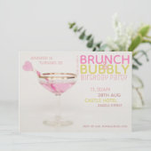 Prachtvoller 30. BRUNCH BUBBLY Cocktail PINK GOLD Einladung (Stehend Vorderseite)