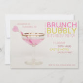Prachtvoller 70. BRUNCH BUBBLY Cocktail PINK GOLD Einladung (Vorderseite)