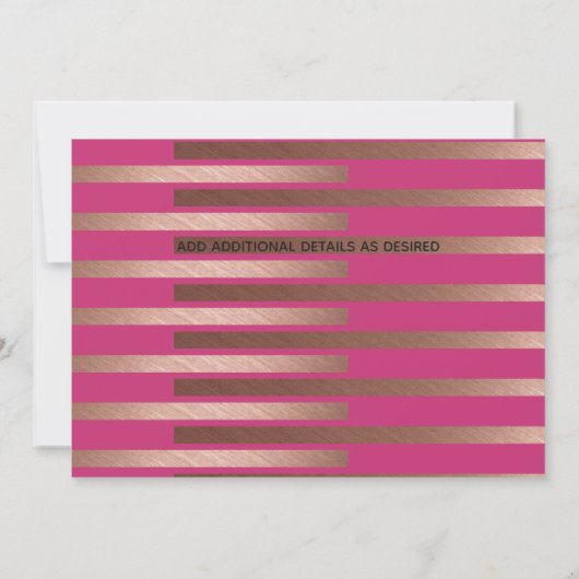 Prachtvoller 70. BRUNCH BUBBLY Cocktail PINK GOLD Einladung (Rückseite)