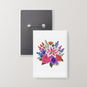 Prachtvoller Blumenstrauß Button (Vorderseite/Rückseite)