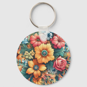 Prachtvoller Blumenstrauß Schlüsselanhänger