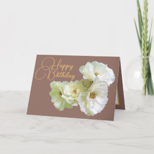 Prachtvoller Chic Weißer Rosen Blumenstrauß Geburt Karte
