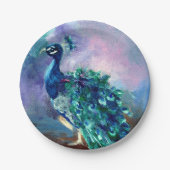 Prachtvoller Pfau II Pappteller (Vorderseite)