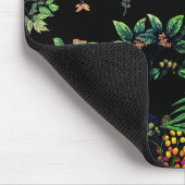Prachtvoller Pfau und Vintage-Blumenmuster Mousepad (Ecke)