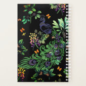 Prachtvoller Pfau und Vintage-Blumenmuster Planer (Rückseite)