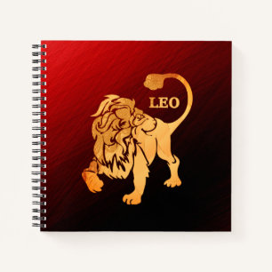 Prachtvoller Roter Leo Tierkreis Notizblock