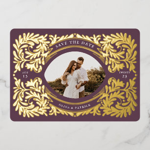 Prachtvoller Save-The-Date-Fotorahmen Folieneinladung