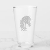 Prachtvoller schwarzer Pferdekopf Glas (Rückseite)