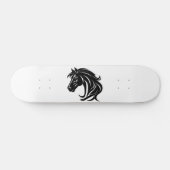 Prachtvoller schwarzer Pferdekopf Skateboard (Horizontal)