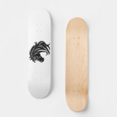 Prachtvoller schwarzer Pferdekopf Skateboard (Vorderseite)