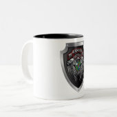 Prachtvoller STB Bat 75. Ranger Regimental Scroll Zweifarbige Tasse (Vorderseite Links)