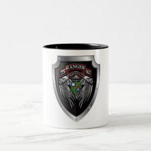 Prachtvoller STB Bat 75. Ranger Regimental Scroll Zweifarbige Tasse