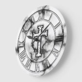 Prachtvolles Kreuz Große Wanduhr (Winkel)