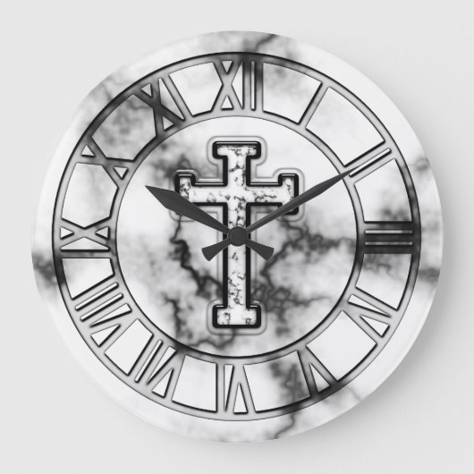 Prachtvolles Kreuz Große Wanduhr (Vorderseite)