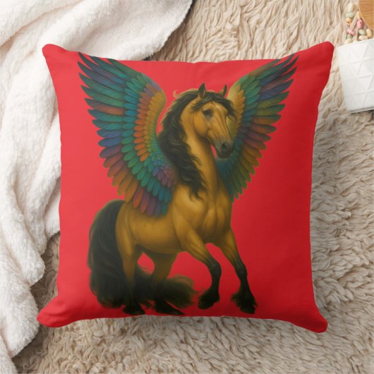 Prachtvolles Pferd mit spektakulären Flügeln Kissen (Decke)