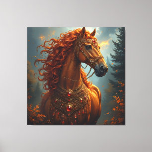 Prachtvolles rotes Pferd Leinwanddruck