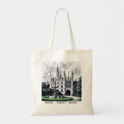 Prachtvolles Schloss mit anpassbarem Text Tragetasche (Vorne)