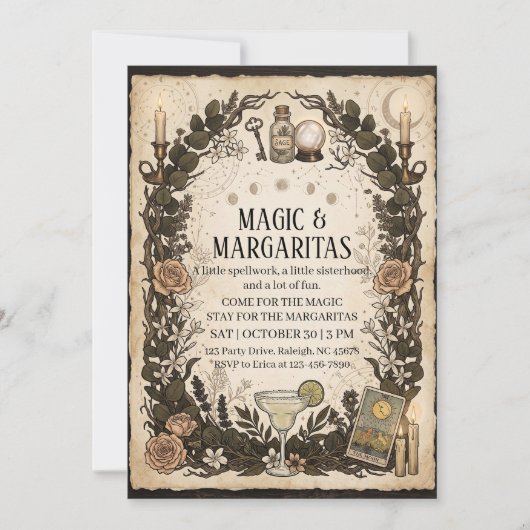 Practical Magic Inspirierter Mädchenabend Einladung (Vorderseite)