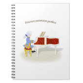 "Practice Maintains Perfect" Mozart Piano spielen Notizblock (Vorderseite)