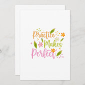 Practice Makes Perfect Motivational Quote Design Einladung (Vorne/Hinten)