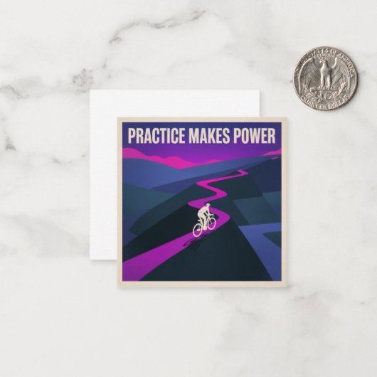 Practice Makes Power Mitteilungskarte (Vorderseite/Rückseite Beispiel)