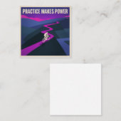 Practice Makes Power Quadratische Visitenkarte (Vorne/Hinten)