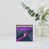 Practice Makes Power Quadratische Visitenkarte (Stehend Vorderseite)