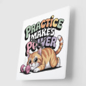 Practice Makes Power Quadratische Wanduhr (Winkel)