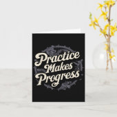 Practice Makes Progress Shirt Over Perfection Moti Karte (Gelbe Blume)