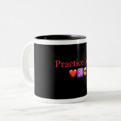 PracticeLove Coffee Tasse entworfen von David Flyn (Vorderseite Links)