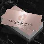 Practitioner Moderne Rose Gold Foot Care Visitenkarte<br><div class="desc">Practitioner Moderne Rose Gold Foot Care Business Cards.</div>